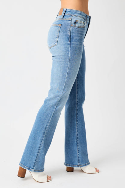 Mid-Rise Waist Straight Jeans