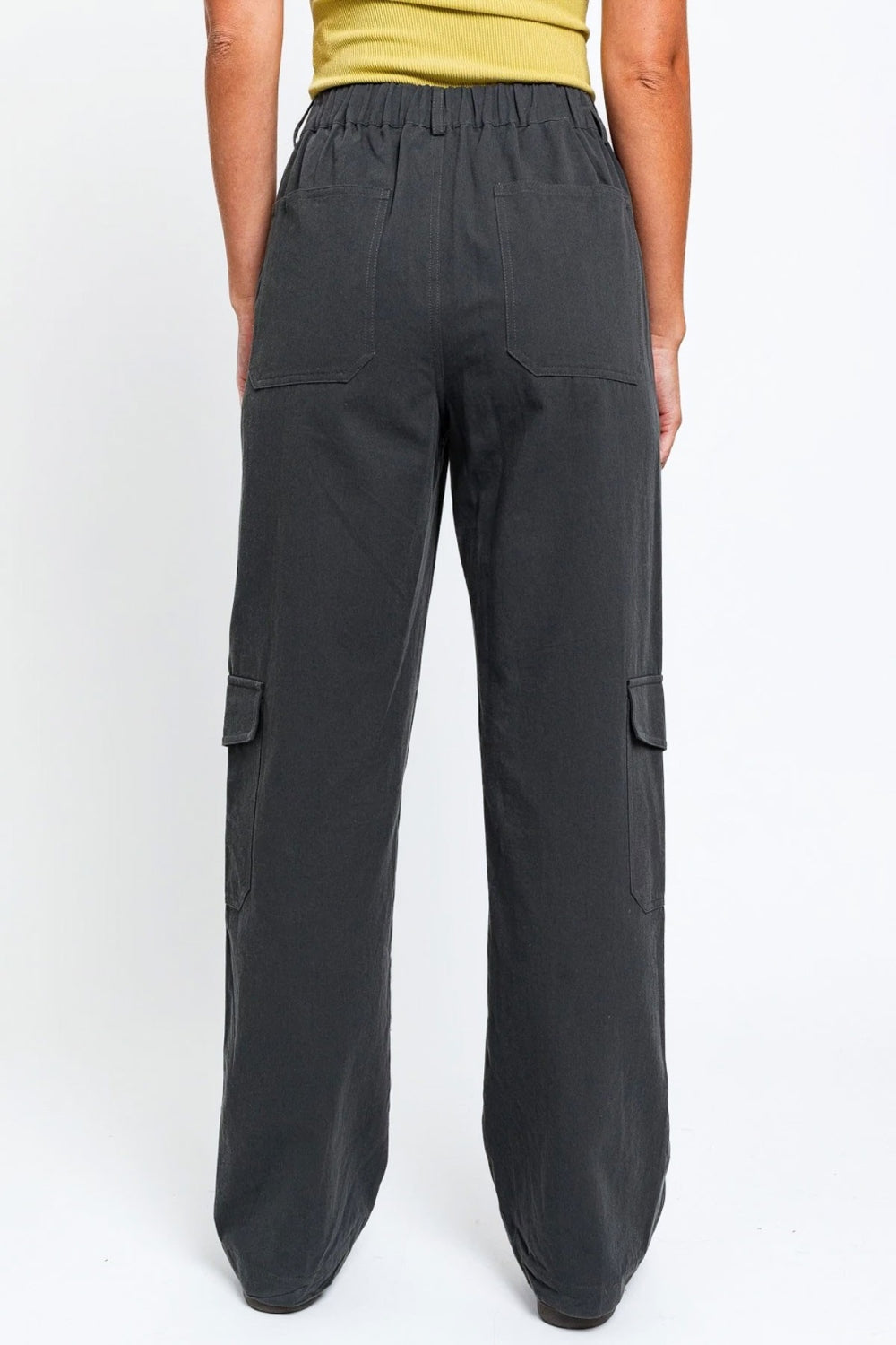 LE LIS High Waisted Wide Leg Cargo Pants with Pockets