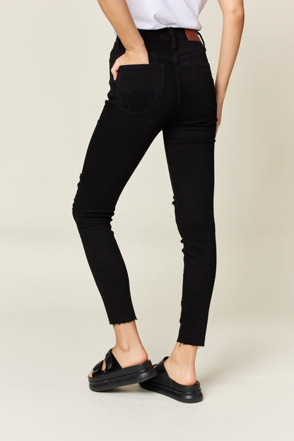 Distressed Tummy Control High Waist Skinny Jeans