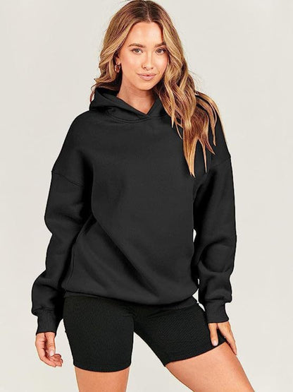 Dropped Shoulder Long Sleeve Hoodie