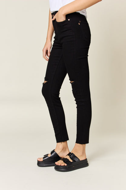 Distressed Tummy Control High Waist Skinny Jeans