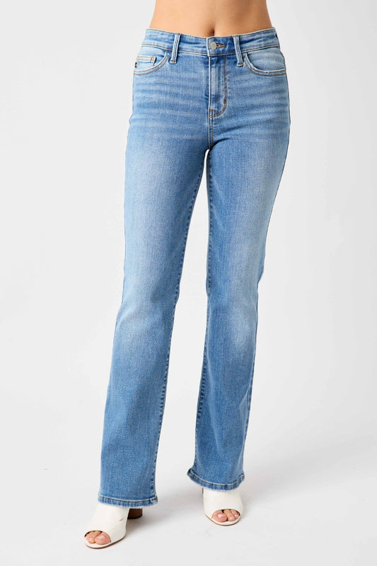 Mid-Rise Waist Straight Jeans