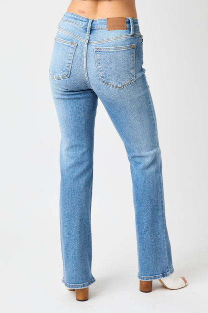 Mid-Rise Waist Straight Jeans